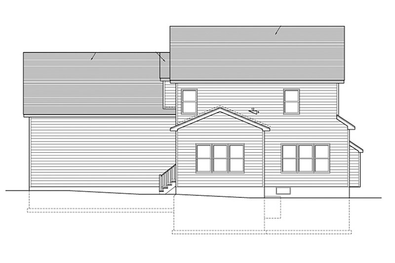 House Plan Design - Exterior - Rear Elevation for Colonial House Plan #1010-122 - 4 bed, 2.5 bath