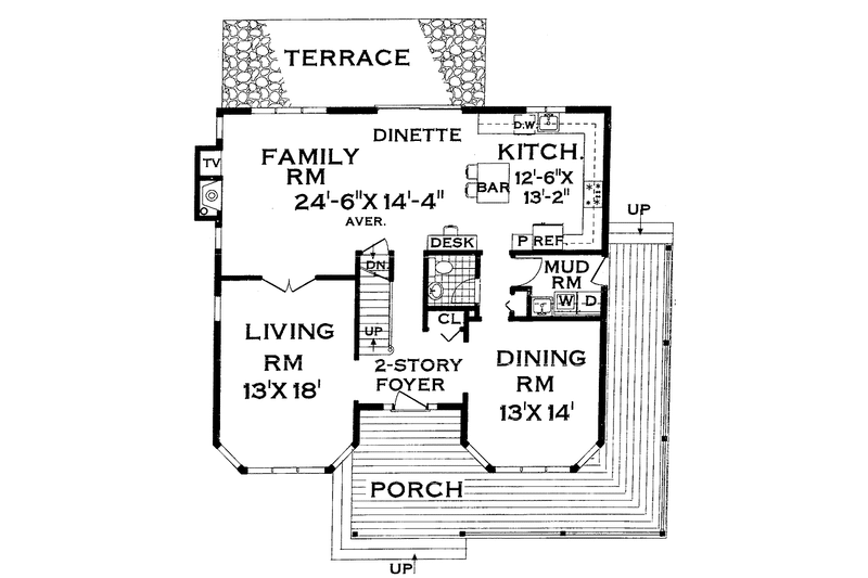 Architectural House Design - Floor Plan - Main Floor for Farmhouse House Plan #3-267 - 4 bed, 2.5 bath