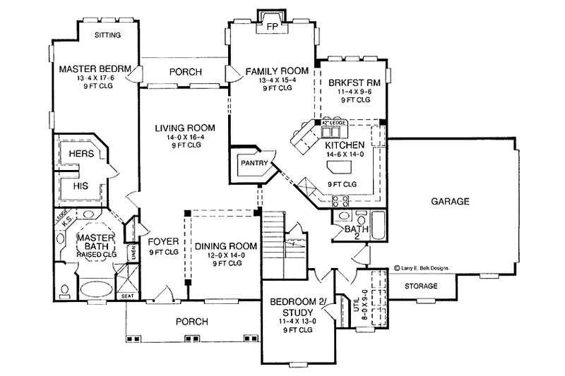 House Blueprint - Floor Plan - Main Floor for Country House Plan #952-216 - 4 bed, 3 bath