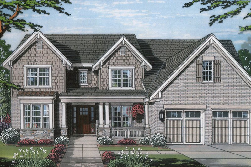 Home Plan - Exterior - Front Elevation 3 for Country House Plan #46-862 - 4 bed, 3.5 bath