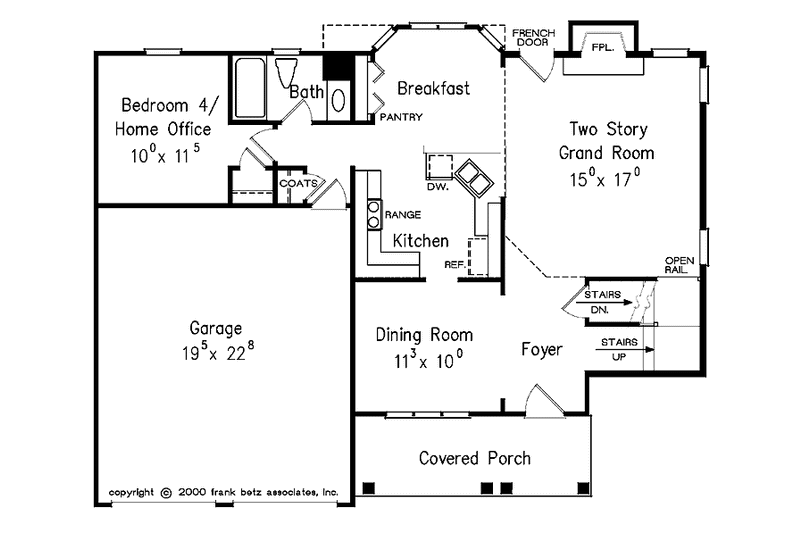 Home Plan - Floor Plan - Main Floor for Country House Plan #927-589 - 4 bed, 3 bath