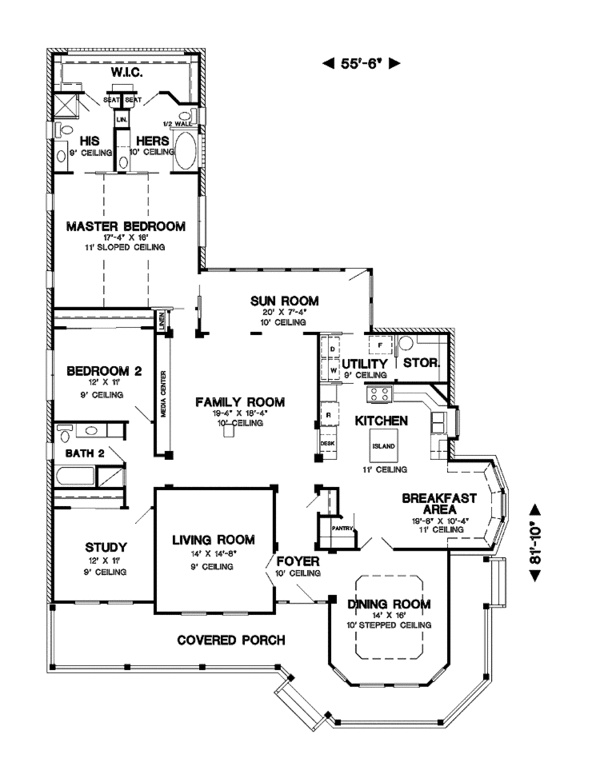 House Design - Country Floor Plan - Main Floor Plan #968-24