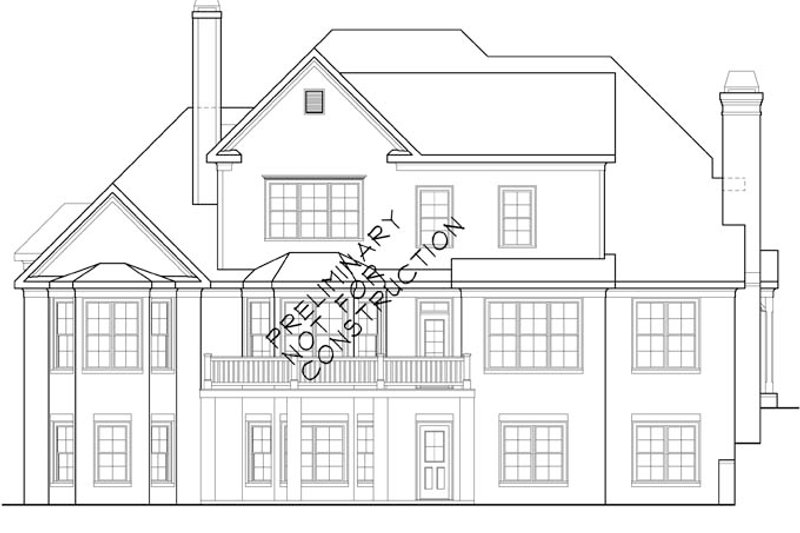 Home Plan - Exterior - Rear Elevation for European House Plan #927-531 - 4 bed, 3.5 bath