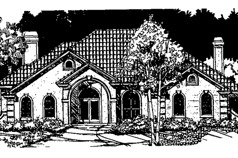 Architectural House Design - Mediterranean Exterior - Front Elevation Plan #1007-9