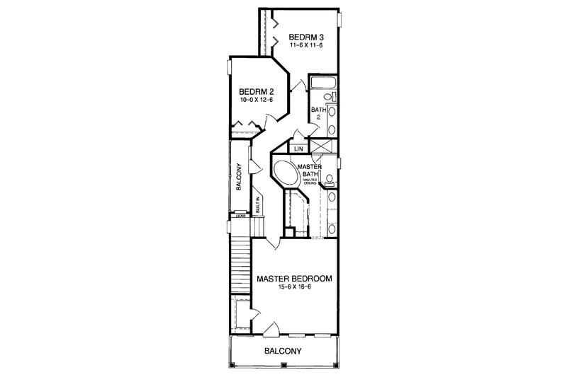 House Blueprint - Floor Plan - Upper Floor for Classical House Plan #952-48 - 3 bed, 2.5 bath