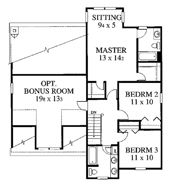 House Design - Country Floor Plan - Upper Floor Plan #1053-9