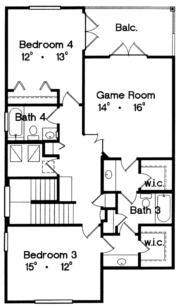 House Plan Design - Mediterranean Floor Plan - Upper Floor Plan #417-663