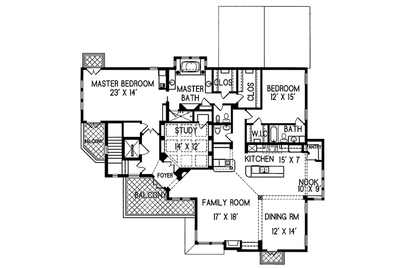 House Design - Floor Plan - Upper Floor for Mediterranean House Plan #76-129 - 7 bed, 7.5 bath