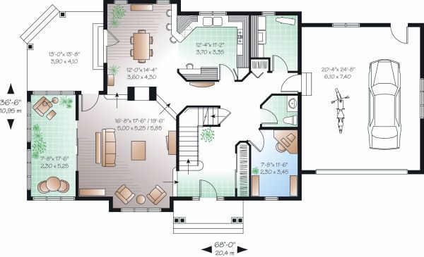 House Plan Design - Traditional Floor Plan - Main Floor Plan #23-872