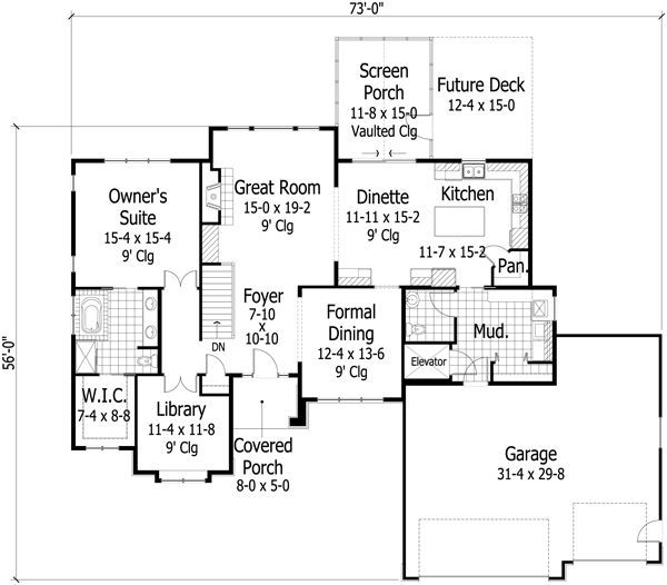 Ranch Floor Plan - Main Floor Plan #51-497