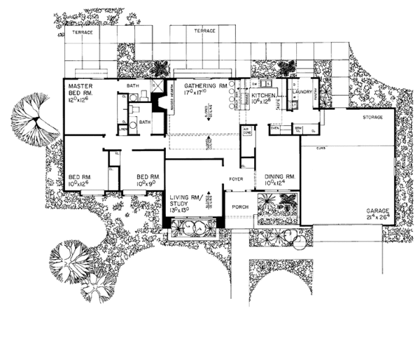 Home Plan - Ranch Floor Plan - Main Floor Plan #72-741