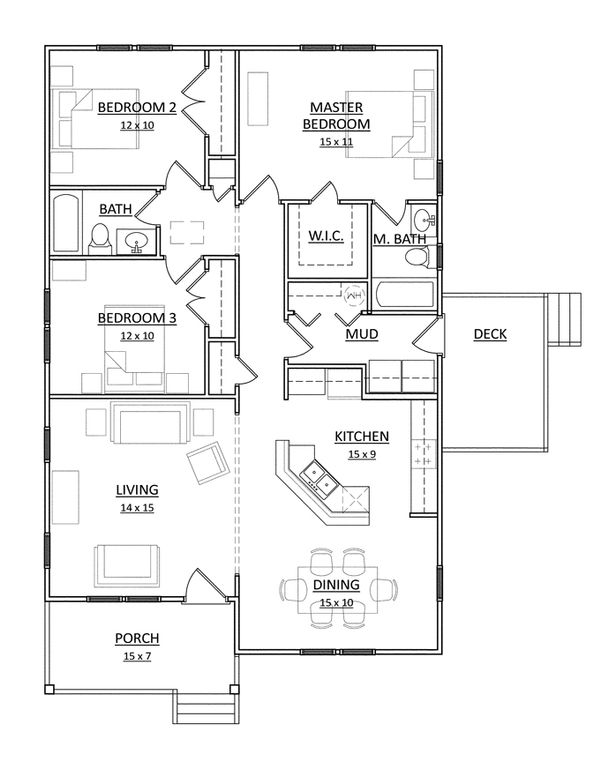 Architectural House Design - Craftsman Floor Plan - Main Floor Plan #936-25