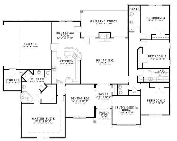 Architectural House Design - European Floor Plan - Main Floor Plan #17-3151