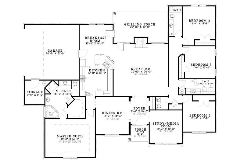 Architectural House Design - Floor Plan - Main Floor for European House Plan #17-3151 - 4 bed, 2.5 bath