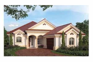 Exterior - Front Elevation 3 for Mediterranean House Plan #938-24 - 3 bed, 2.5 bath