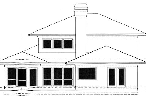 Exterior - Rear Elevation for Prairie House Plan #48-737 - 3 bed, 2.5 bath
