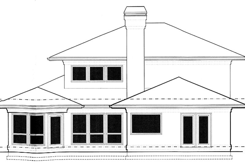 Home Plan - Exterior - Rear Elevation for Prairie House Plan #48-737 - 3 bed, 2.5 bath