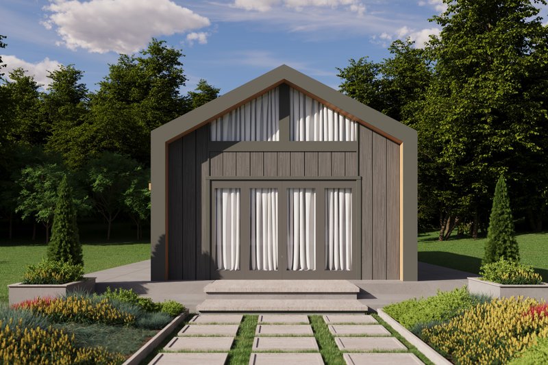 House Blueprint - Exterior - Front Elevation 4 for Contemporary House Plan #1106-158 - 2 bed, 1 bath