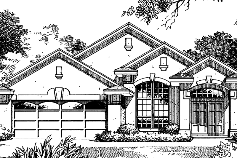 House Plan Design - Mediterranean Exterior - Front Elevation Plan #417-594