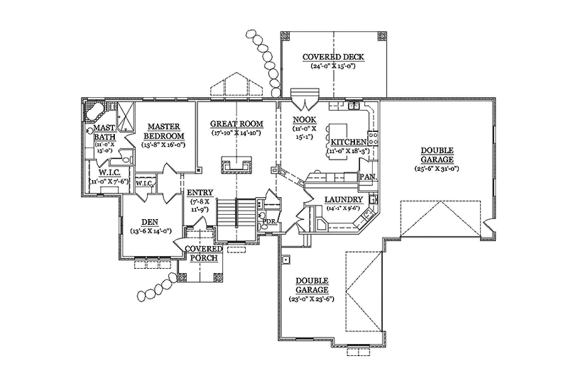 House Blueprint - Floor Plan - Main Floor for Traditional House Plan #945-106 - 1 bed, 1.5 bath
