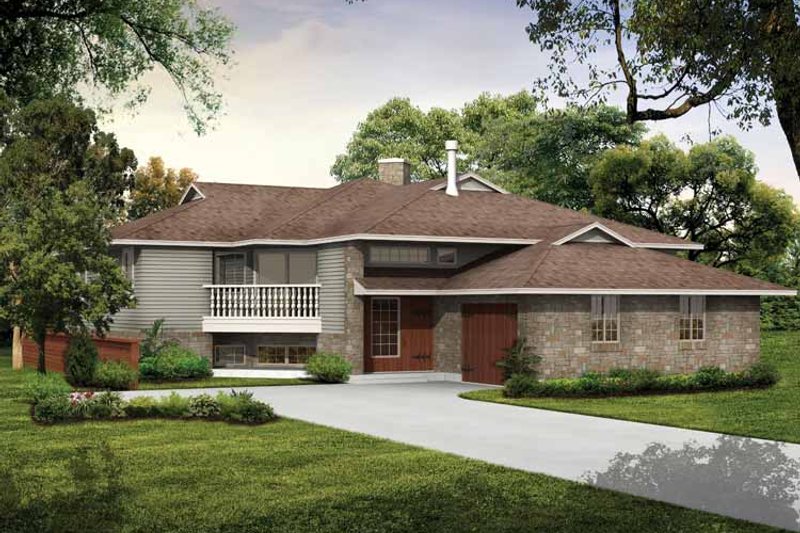 Home Plan - Exterior - Front Elevation 3 for Contemporary House Plan #47-672 - 3 bed, 2 bath