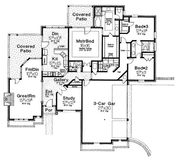 Dream House Plan - Country Floor Plan - Main Floor Plan #310-999