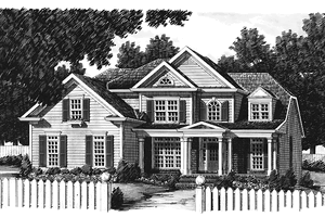 Exterior - Front Elevation 3 for Colonial House Plan #927-797 - 3 bed, 2.5 bath
