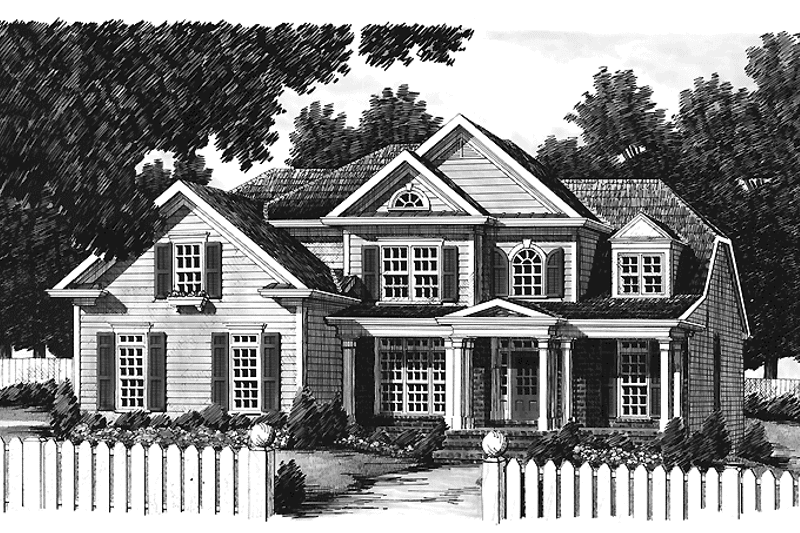Home Plan - Exterior - Front Elevation 3 for Colonial House Plan #927-797 - 3 bed, 2.5 bath