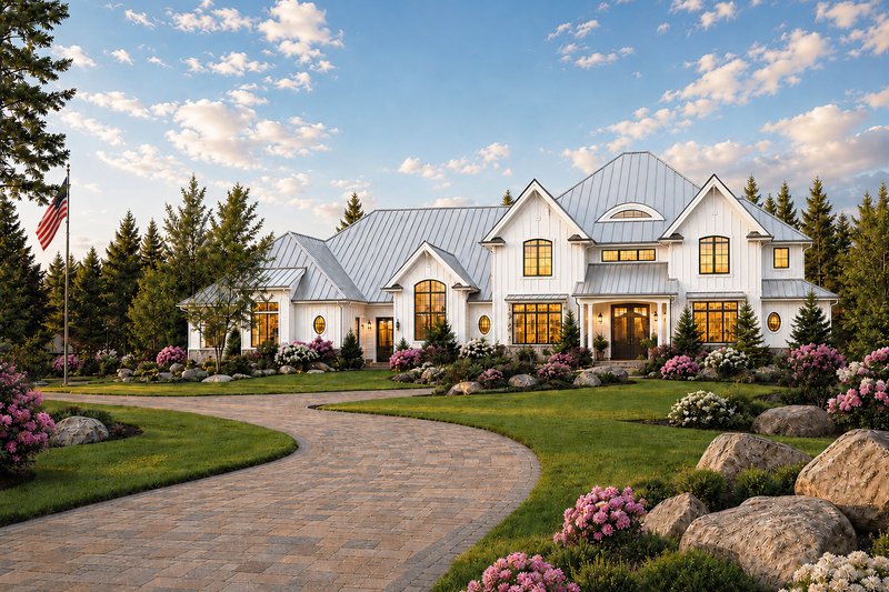 Dream House Plan - Exterior - Front Elevation 3 for Farmhouse House Plan #928-422 - 5 bed, 5.5 bath