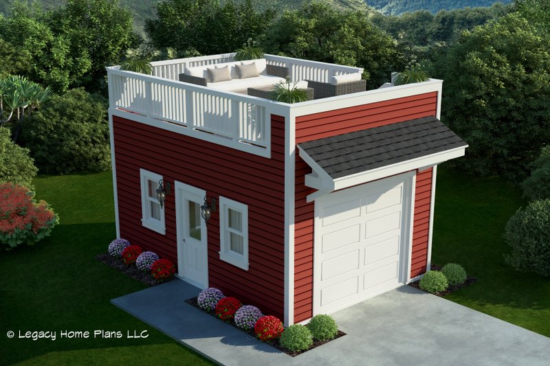 House Blueprint - Exterior - Front Elevation for Bungalow House Plan #932-625, 1 bath