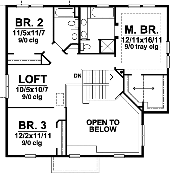 Dream House Plan - Country Floor Plan - Upper Floor Plan #320-833