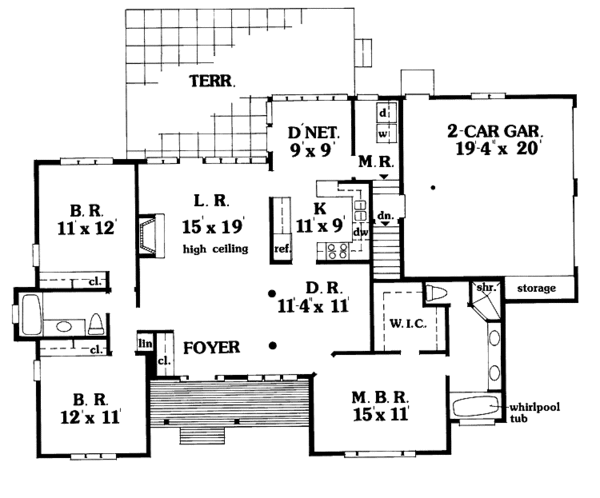 Dream House Plan - Ranch Floor Plan - Main Floor Plan #456-47