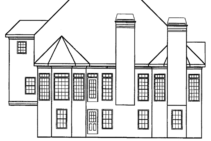 Home Plan - Exterior - Rear Elevation for European House Plan #927-64 - 3 bed, 2.5 bath