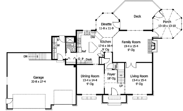 Home Plan - Colonial Floor Plan - Main Floor Plan #51-931
