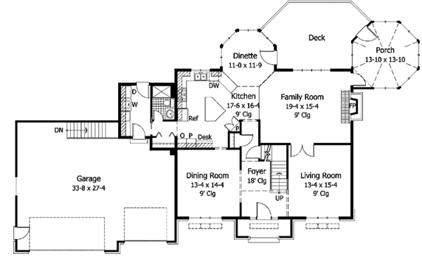 Dream House Plan - Colonial Floor Plan - Main Floor Plan #51-931