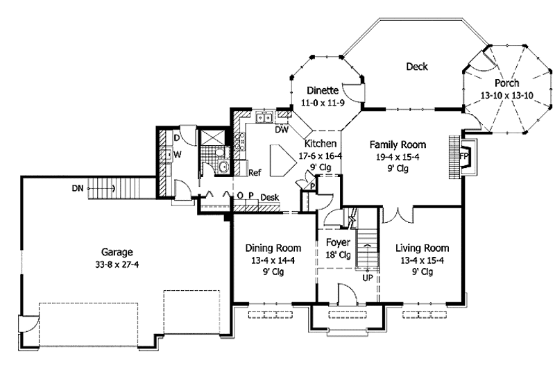 Dream House Plan - Floor Plan - Main Floor for Colonial House Plan #51-931 - 4 bed, 3 bath