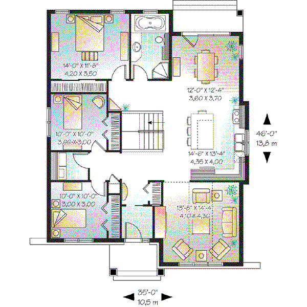House Plan Design - Traditional Floor Plan - Main Floor Plan #23-638