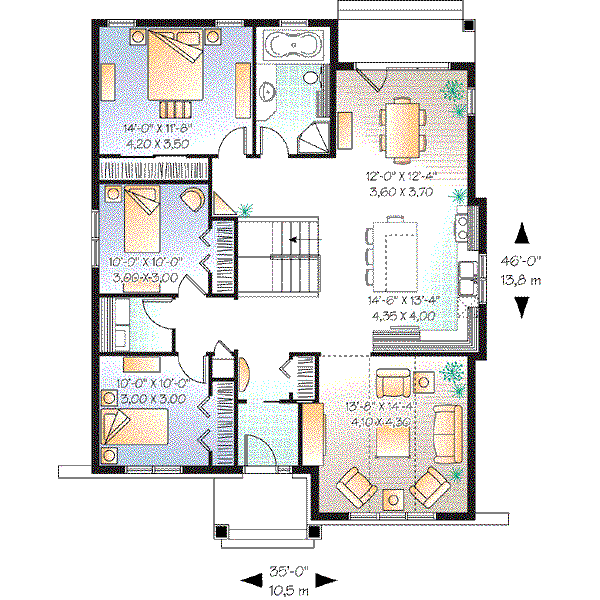 Architectural House Design - Traditional Floor Plan - Main Floor Plan #23-638
