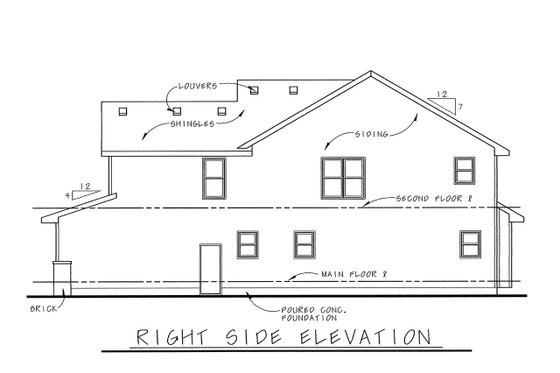 Exterior - Other Elevation 1 for Craftsman House Plan #20-1694 - 4 bed, 3 bath