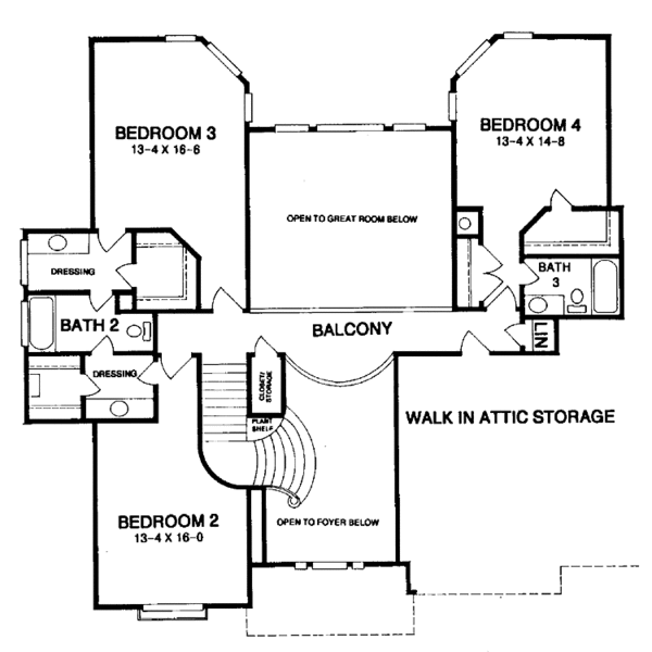 Architectural House Design - Mediterranean Floor Plan - Upper Floor Plan #952-31