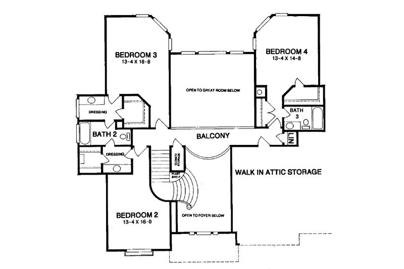 Architectural House Design - Floor Plan - Upper Floor for Mediterranean House Plan #952-31 - 4 bed, 3.5 bath