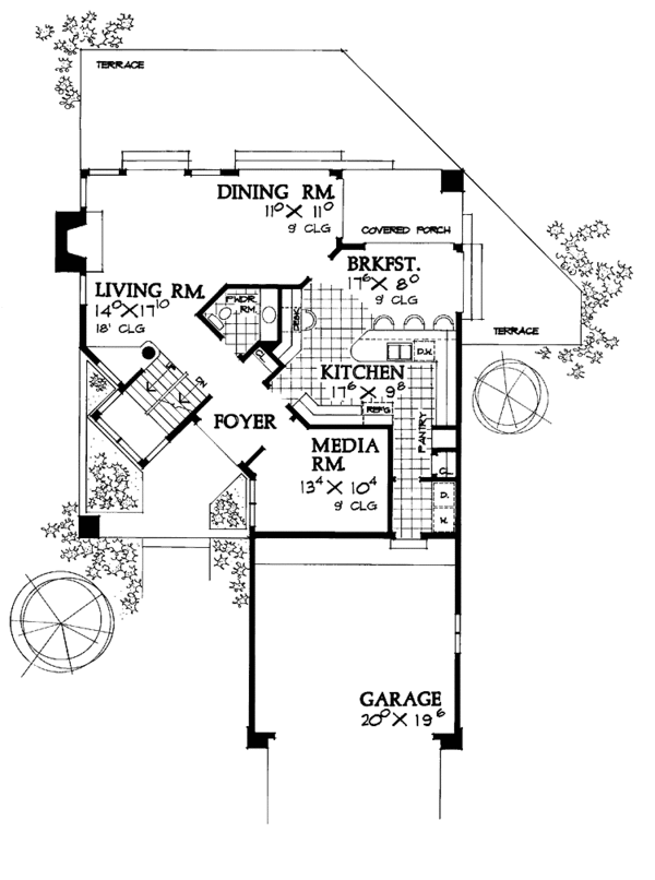 House Plan Design - Contemporary Floor Plan - Main Floor Plan #72-937