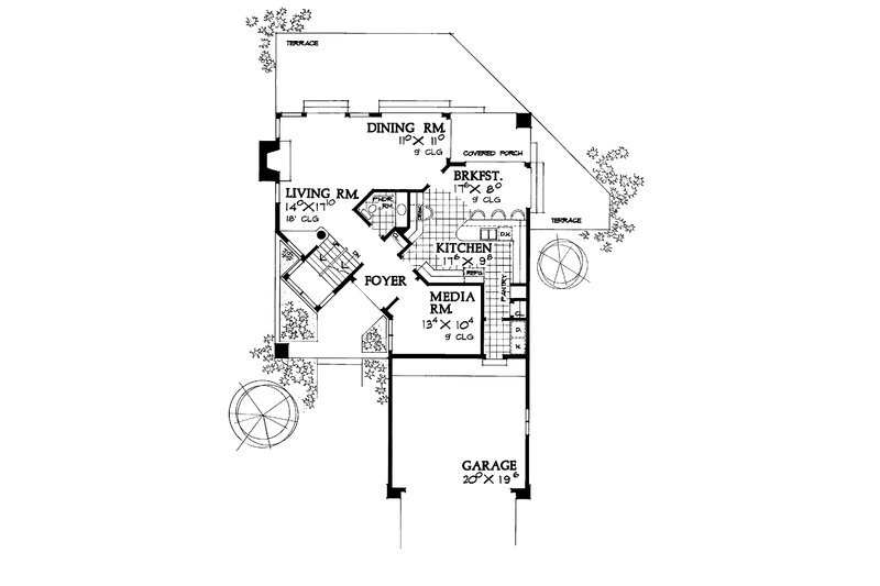 Home Plan - Floor Plan - Main Floor for Contemporary House Plan #72-937 - 4 bed, 2.5 bath