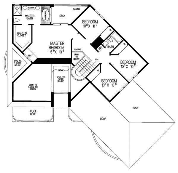 House Blueprint - Mediterranean Floor Plan - Upper Floor Plan #72-905