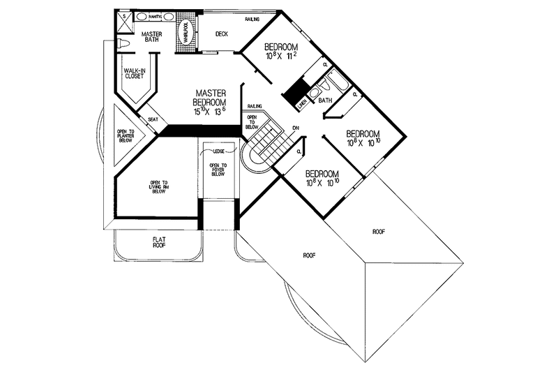 Architectural House Design - Floor Plan - Upper Floor for Mediterranean House Plan #72-905 - 4 bed, 2.5 bath