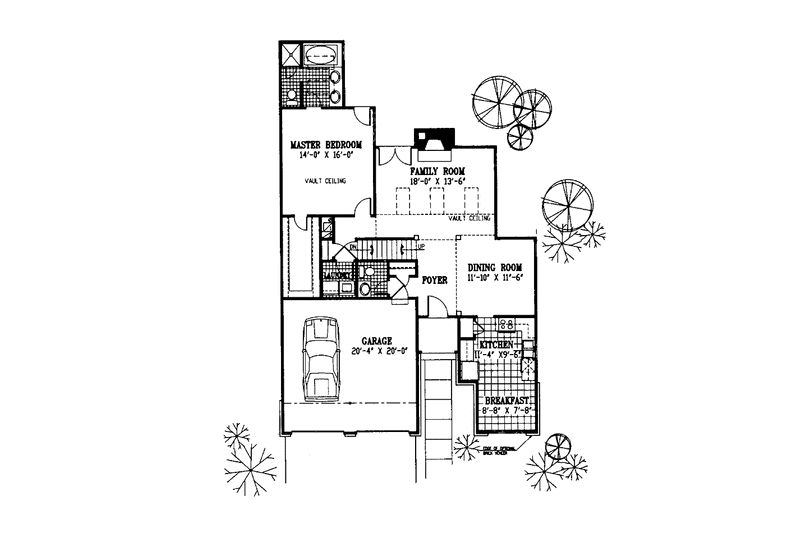 Architectural House Design - Floor Plan - Main Floor for Traditional House Plan #953-109 - 3 bed, 2.5 bath