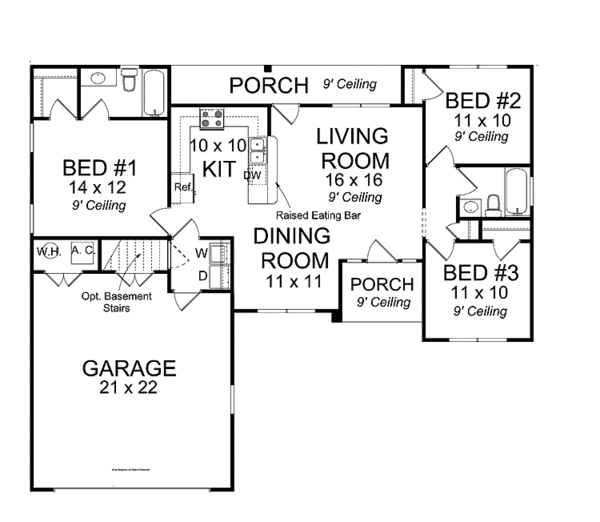 Home Plan - Traditional Floor Plan - Main Floor Plan #513-2151