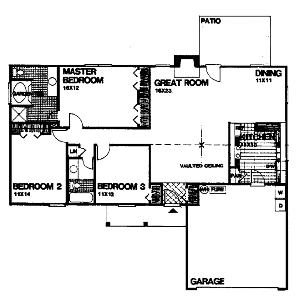 Country Floor Plan - Main Floor Plan #30-304
