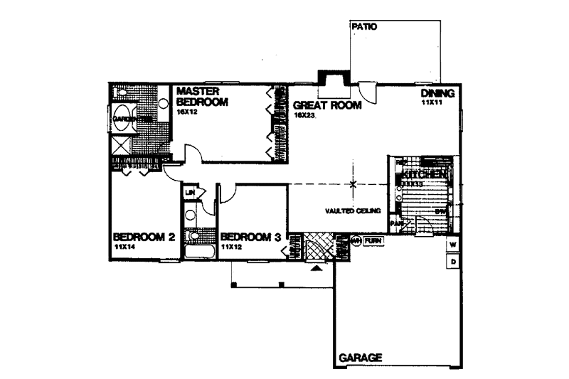 Dream House Plan - Floor Plan - Main Floor for Traditional House Plan #30-304 - 3 bed, 2 bath