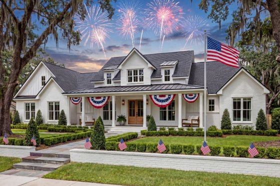 Exterior - Front Elevation 3 for Farmhouse House Plan #430-421 - 3 bed, 3.5 bath